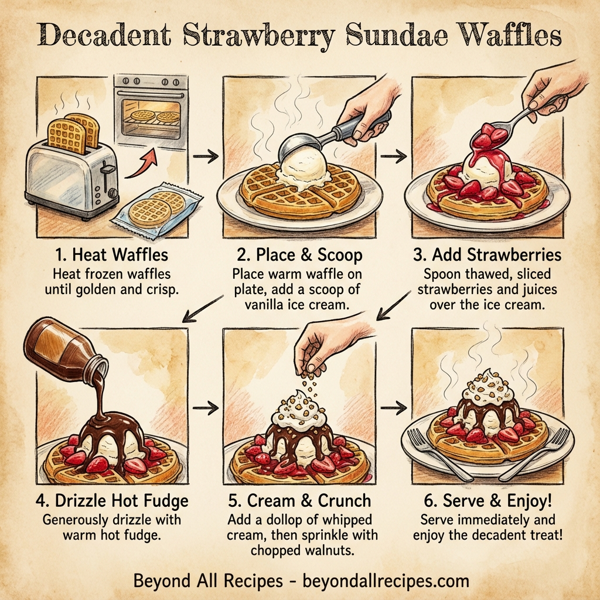 Decadent Strawberry Sundae Waffles instructions