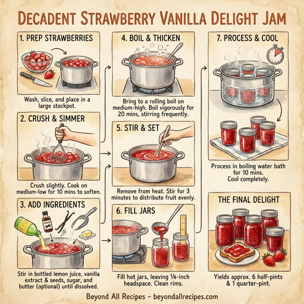 Decadent Strawberry Vanilla Delight Jam instructions