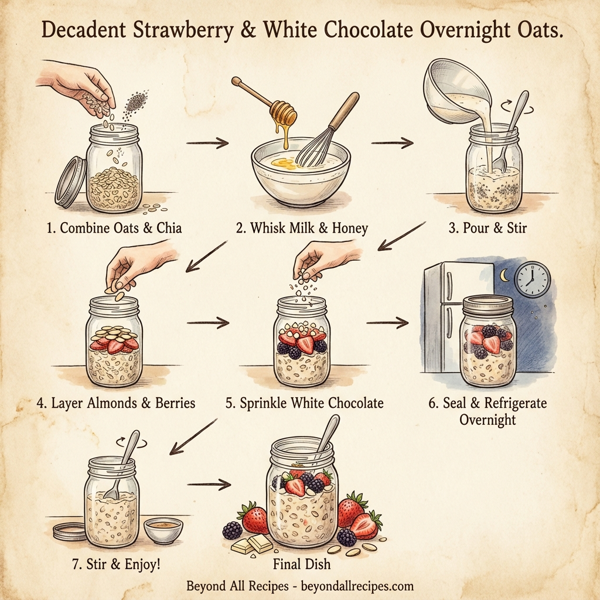 Decadent Strawberry & White Chocolate Overnight Oats instructions