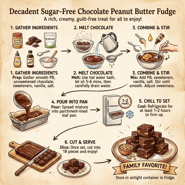 Decadent Sugar-Free Chocolate Peanut Butter Fudge instructions