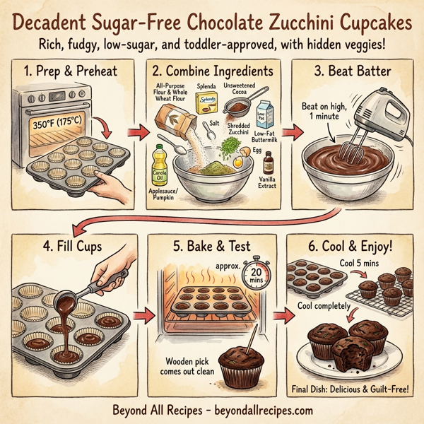 Decadent Sugar-Free Chocolate Zucchini Cupcakes instructions