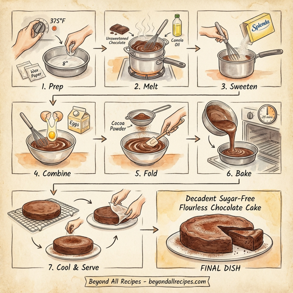 Decadent Sugar-Free Flourless Chocolate Cake instructions