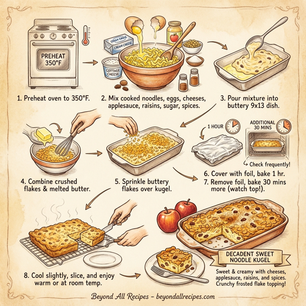 Decadent Sweet Noodle Kugel instructions