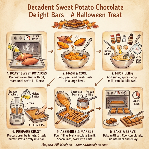 Decadent Sweet Potato Chocolate Delight Bars instructions