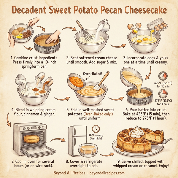 Decadent Sweet Potato Pecan Cheesecake instructions
