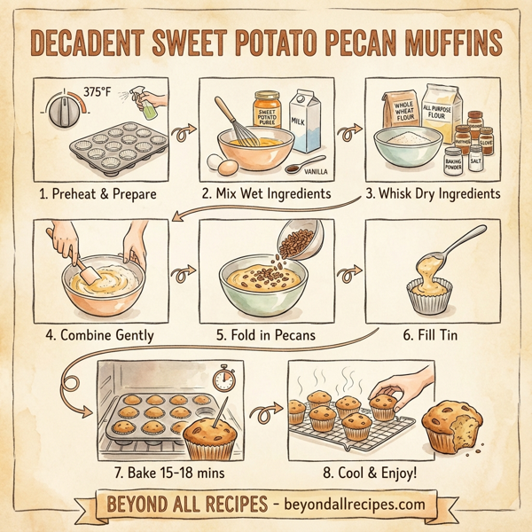 Decadent Sweet Potato Pecan Muffins instructions