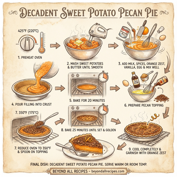 Decadent Sweet Potato Pecan Pie instructions