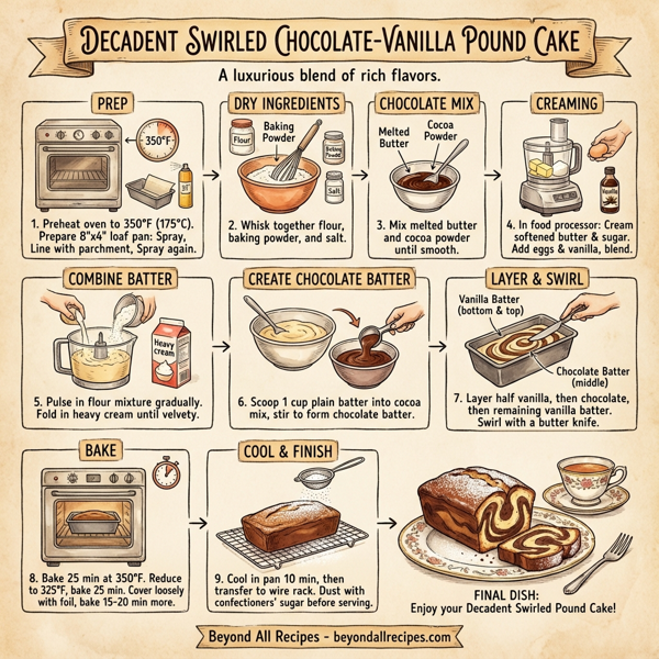 Decadent Swirled Chocolate-vanilla Pound Cake instructions