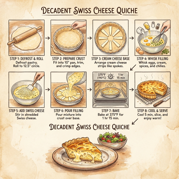 Decadent Swiss Cheese Quiche instructions