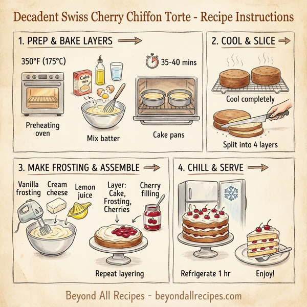 Decadent Swiss Cherry Chiffon Torte instructions