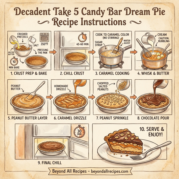 Decadent Take 5 Candy Bar Dream Pie instructions