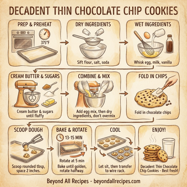 Decadent Thin Chocolate Chip Cookies instructions