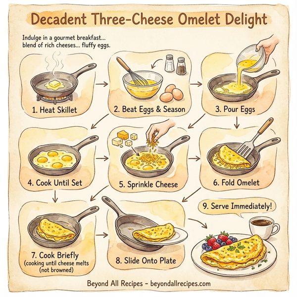 Decadent Three-Cheese Omelet Delight instructions