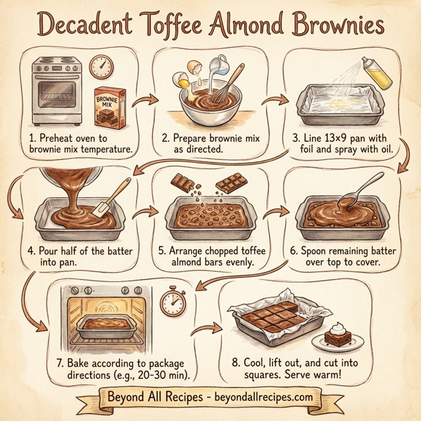 Decadent Toffee Almond Brownies instructions
