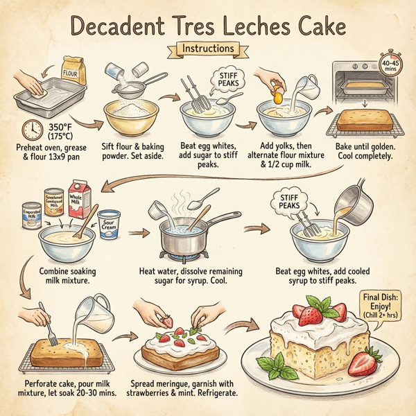 Decadent Tres Leches Cake instructions