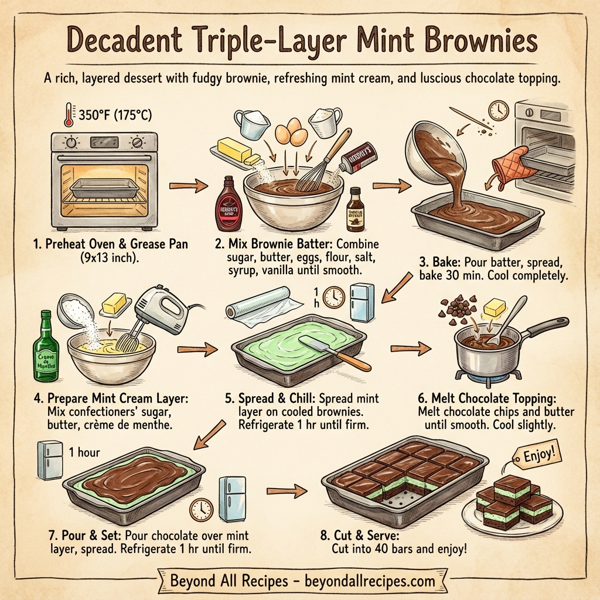 Decadent Triple-Layer Mint Brownies instructions