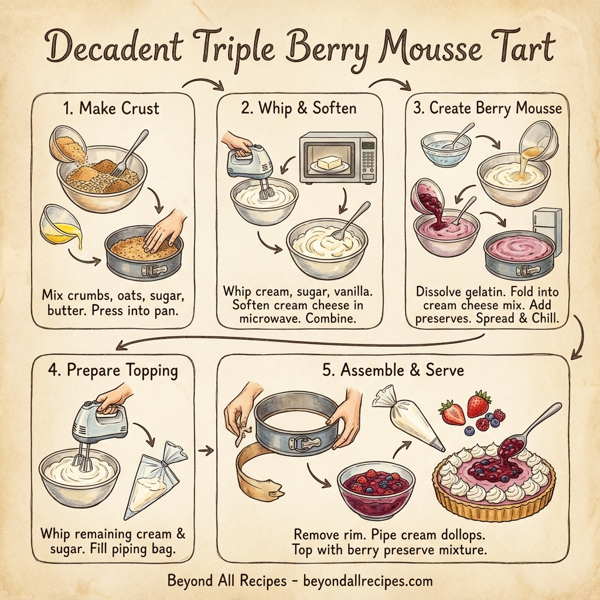 Decadent Triple Berry Mousse Tart instructions