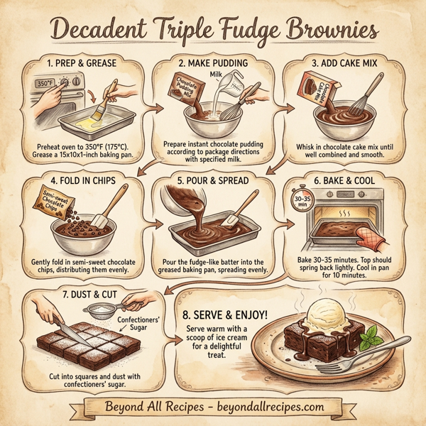 Decadent Triple Fudge Brownies instructions
