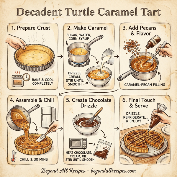 Decadent Turtle Caramel Tart instructions