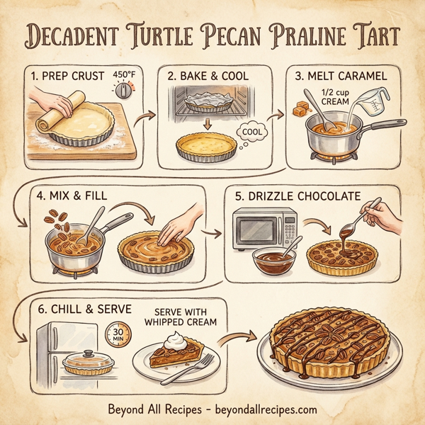 Decadent Turtle Pecan Praline Tart instructions