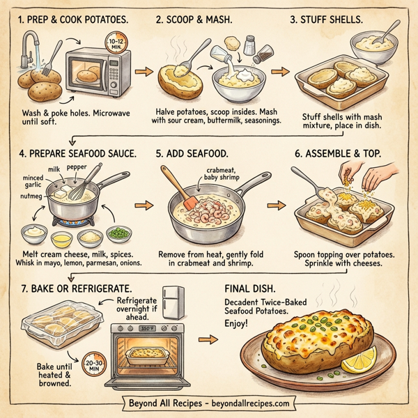 Decadent Twice-Baked Seafood Potatoes instructions