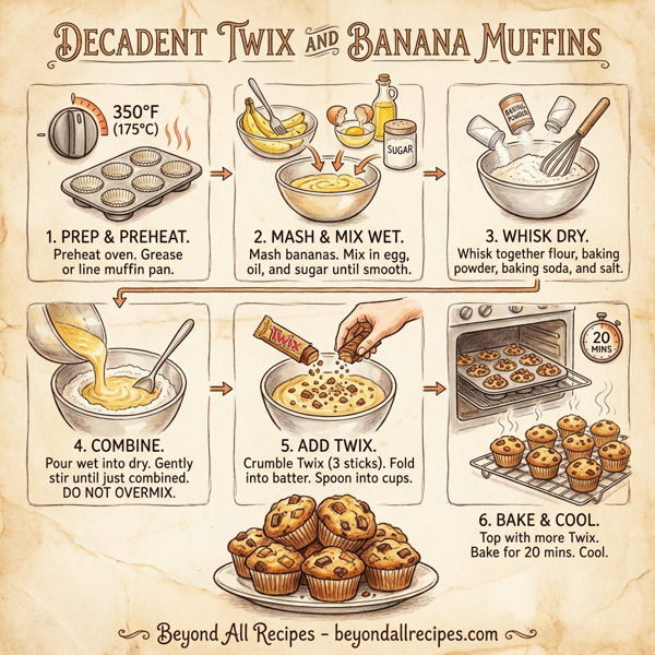 Decadent Twix and Banana Muffins instructions
