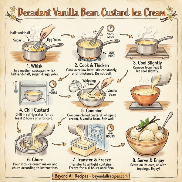 Decadent Vanilla Bean Custard Ice Cream instructions