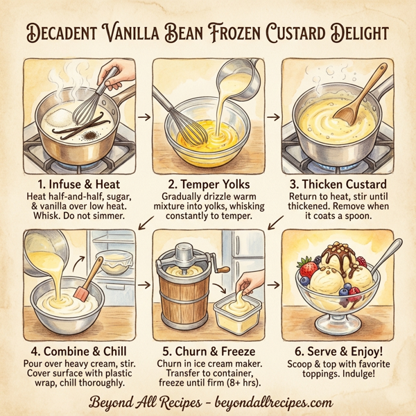 Decadent Vanilla Bean Frozen Custard Delight instructions