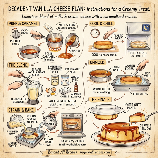 Decadent Vanilla Cheese Flan instructions
