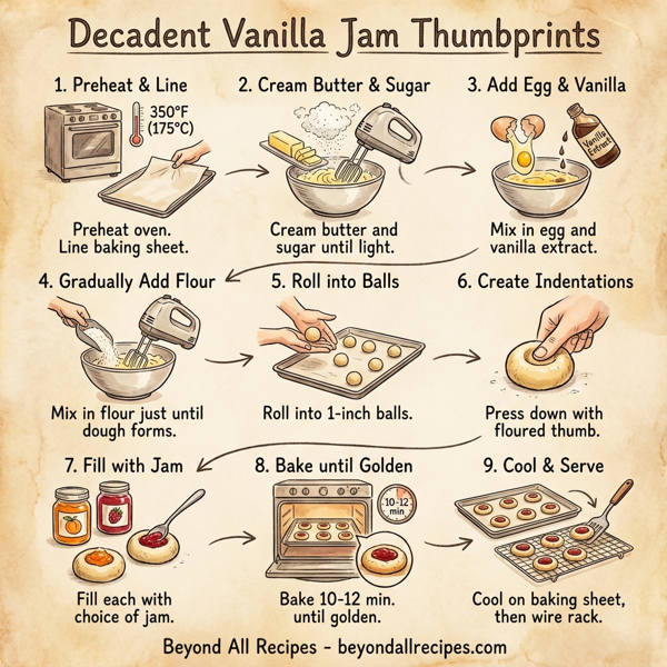 Decadent Vanilla Jam Thumbprints instructions