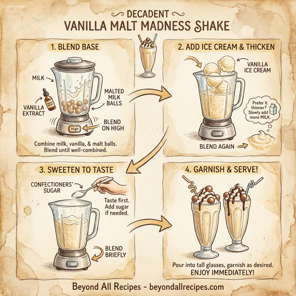 Decadent Vanilla Malt Madness Shake instructions