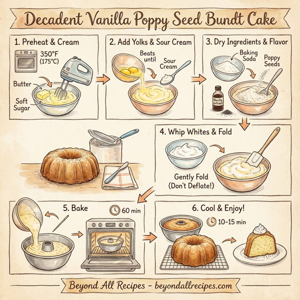 Decadent Vanilla Poppy Seed Bundt Cake instructions