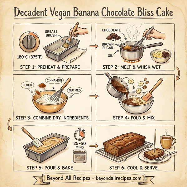 Decadent Vegan Banana Chocolate Bliss Cake instructions