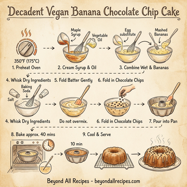 Decadent Vegan Banana Chocolate Chip Cake instructions