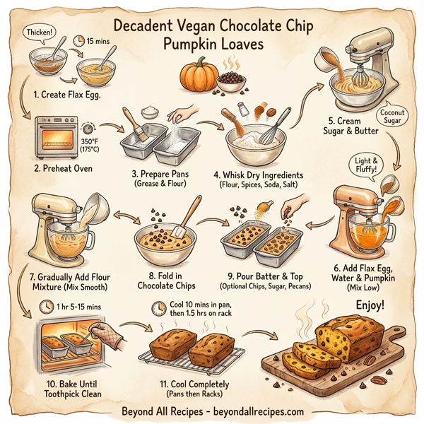 Decadent Vegan Chocolate Chip Pumpkin Loaves instructions