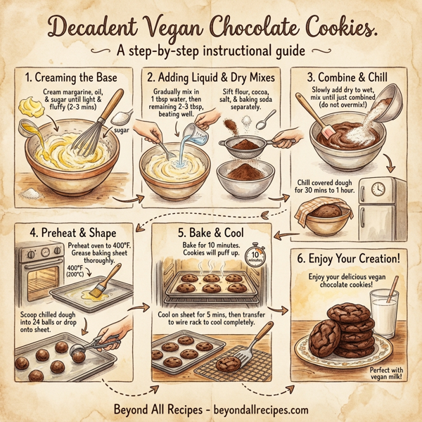 Decadent Vegan Chocolate Cookies instructions