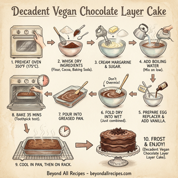 Decadent Vegan Chocolate Layer Cake instructions