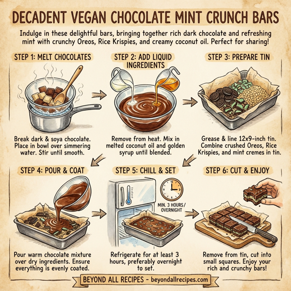 Decadent Vegan Chocolate Mint Crunch Bars instructions