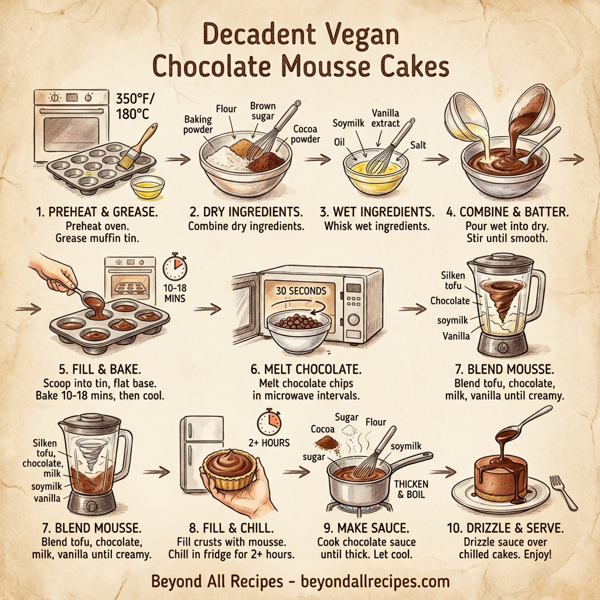 Decadent Vegan Chocolate Mousse Cakes instructions