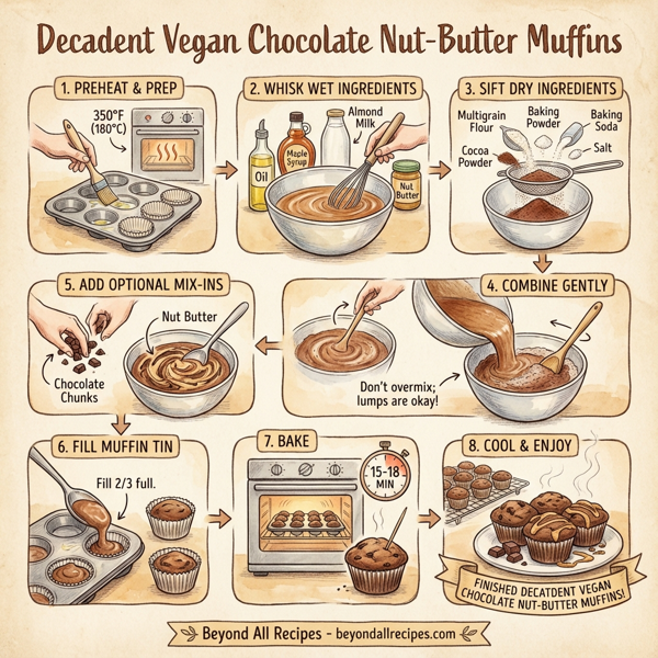 Decadent Vegan Chocolate Nut-Butter Muffins instructions