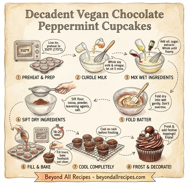 Decadent Vegan Chocolate Peppermint Cupcakes instructions