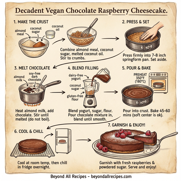 Decadent Vegan Chocolate Raspberry Cheesecake instructions