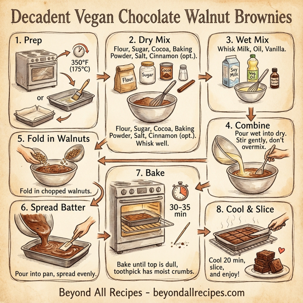 Decadent Vegan Chocolate Walnut Brownies instructions