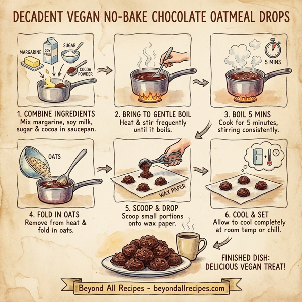 Decadent Vegan No-Bake Chocolate Oatmeal Drops instructions