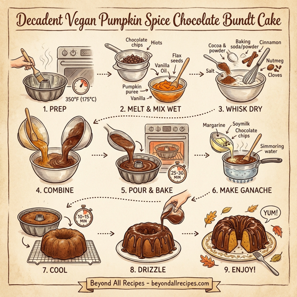 Decadent Vegan Pumpkin Spice Chocolate Bundt Cake instructions