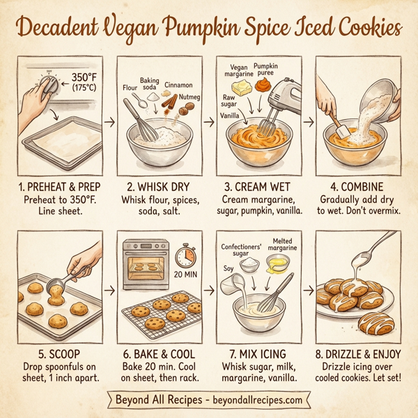 Decadent Vegan Pumpkin Spice Iced Cookies instructions