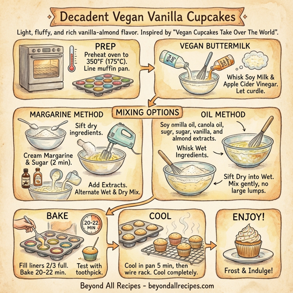 Decadent Vegan Vanilla Cupcakes instructions