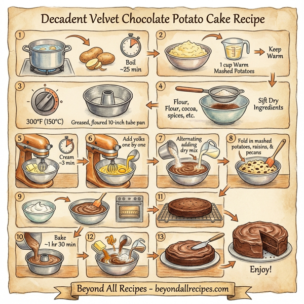 Decadent Velvet Chocolate Potato Cake instructions