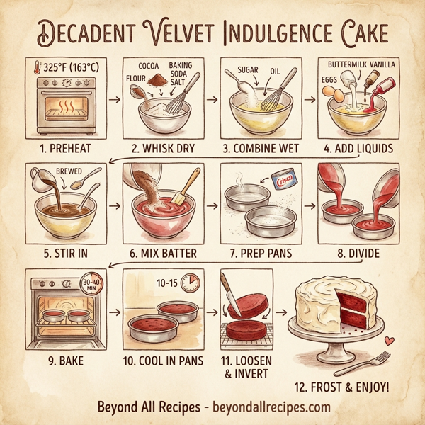 Decadent Velvet Indulgence Cake instructions
