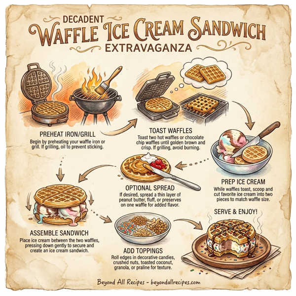 Decadent Waffle Ice Cream Sandwich Extravaganza instructions